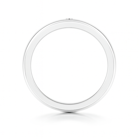 Lab-Grown Gypsy Set Princess-Cut Diamond Men's Wedding Ring