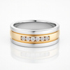 Channel Set Men's Diamond Wedding Ring in Two Tone Gold
