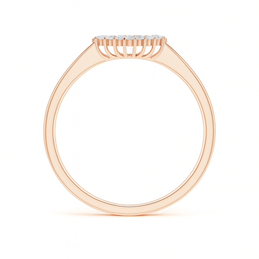 Diamond Curved Wedding Ring Stacking Band Solid Gold Metal