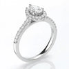 1ct Lab Grown Pear Diamond Ring, Halo Setting, IGI Certified