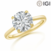 Solitaire Round Claw-Set Lab-Grown Diamond Classic Engagement Ring