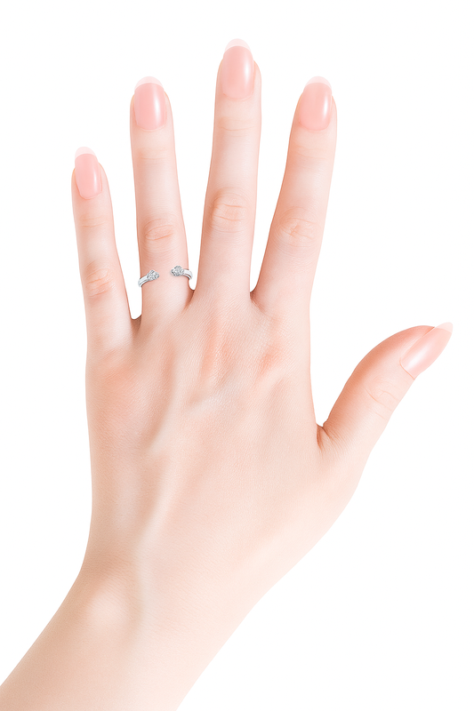 2 Stones Open Wedding Band