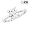 Lab Grown Princess Cut Diamond Tapered Shank Engagement Ring