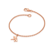 Butterfly Charm Solid Gold Bracelet