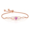 Heart-Shape Pink Sapphire Infinity Bolo Diamond Gold Bracelet