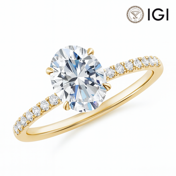 Lab-Grown Oval Diamond Hidden Halo Engagement Ring
