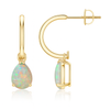 1.40cts Pear-Shaped Cabochon Opal Drop Pookie Earrings with Screw Back