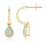1.40cts Pear-Shaped Cabochon Opal Drop Pookie Earrings with Screw Back
