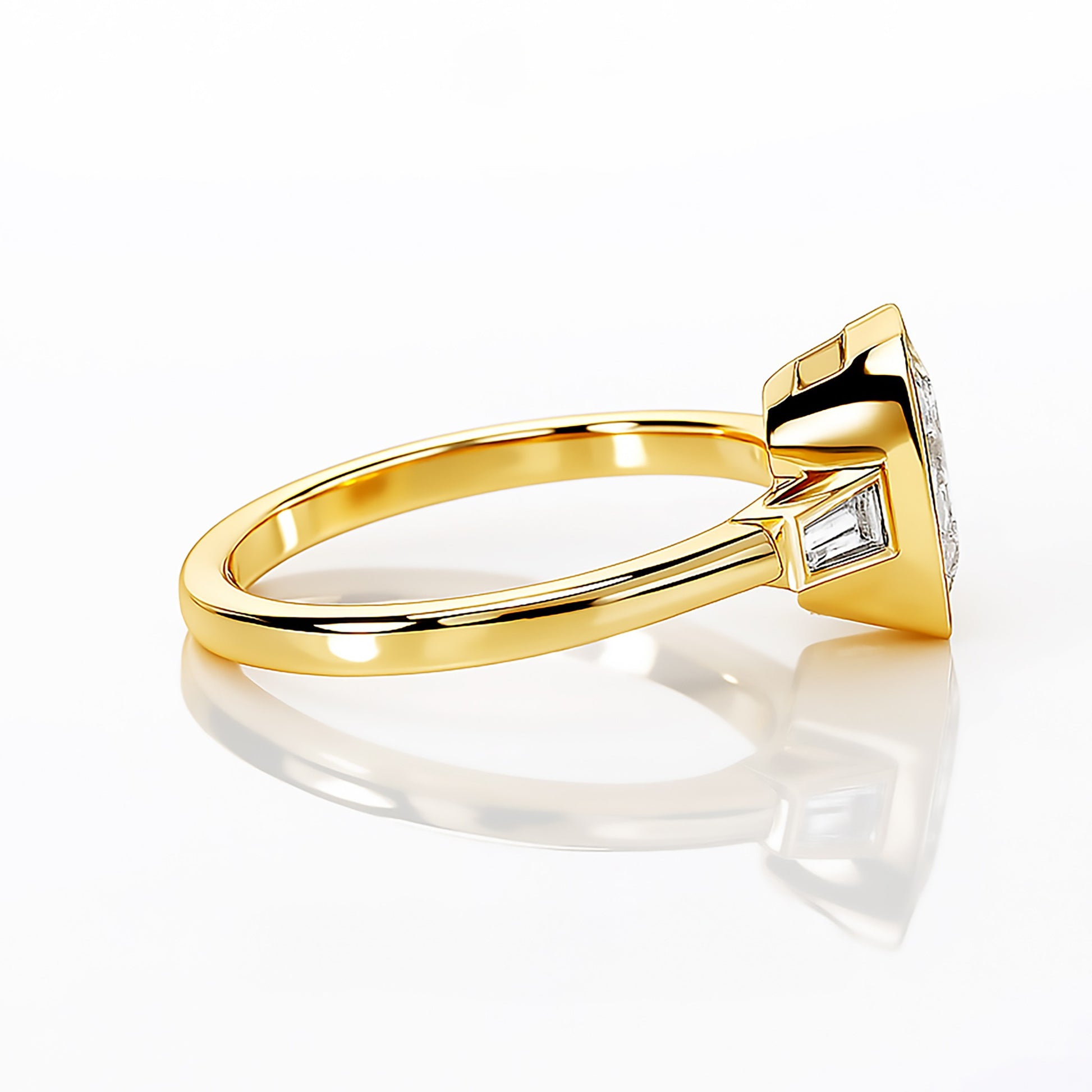 2ct Lab Grown Cushion Diamond Ring | IGI | Bezel Set Ring