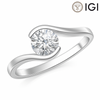 Lab-Grown Semi Bezel-Set Solitaire Round Diamond Bypass Ring