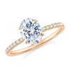 Lab-Grown Oval Diamond Hidden Halo Engagement Ring