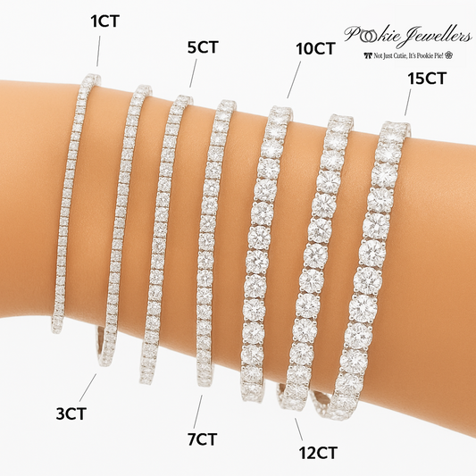 1ct Lab-Grown Round Brilliant Cut Diamonds Platinum Tennis Bracelet