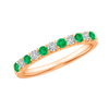Emerald and diamond half eternity ring