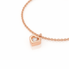 Channel Setting Round Lab Grown Charm Delicate Heart Shape Bracelet