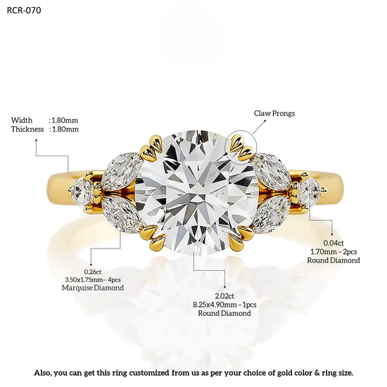 2ct Lab Grown Round Diamond Ring | IGI