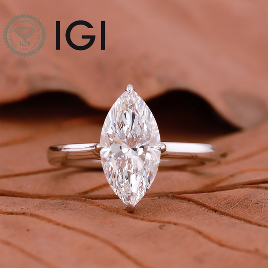 2ct Lab Grown Marquise Diamond Ring | IGI