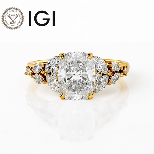 2ct Lab Grown Cushion Diamond Ring | IGI