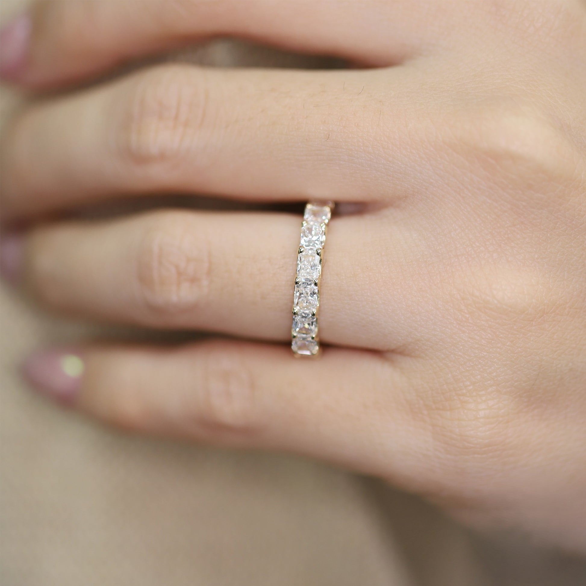 Radiant Cut Lab Grown Diamond Eternity Ring