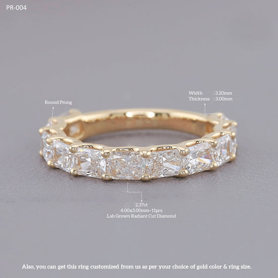 Radiant Cut Lab Grown Diamond Eternity Ring