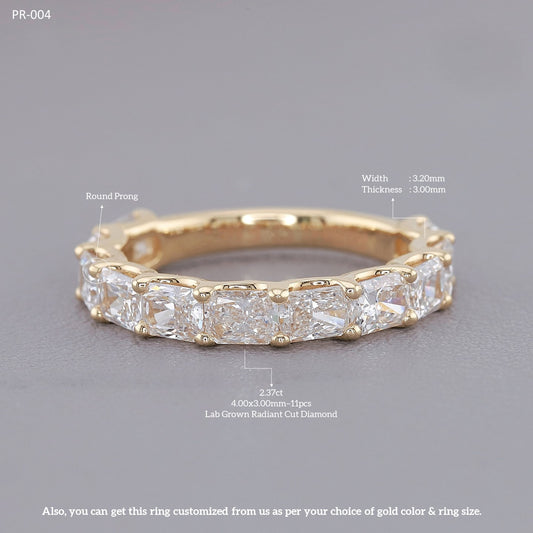 Radiant Cut Lab Grown Diamond Eternity Ring