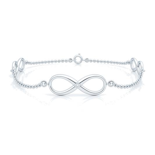 Classic Infinity Station Bracelet with Gypsy Diamonds